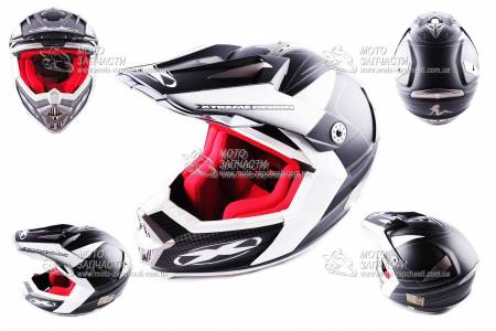 Шлем кроссовый X-DRIVE №-435 черный мат