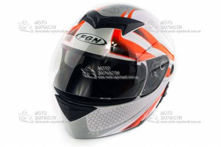 Шлем-трансформер FGN FX-111 бело-оранжевый