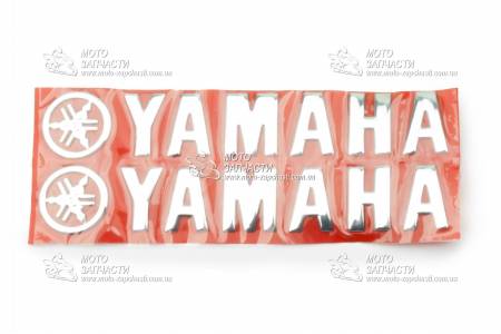 Наклейка YAMAHA 20х6 см 2 шт хром