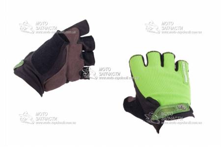Перчатки без пальцев FOX черно-зеленые