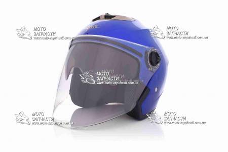 Шлем-полулицевой FGN №-168 синий + очки