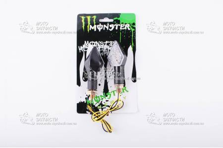 Повороты LED ромб черные прозрачные MONSTER ENERGY Повороты LED ромб черные прозрачные MONSTER ENERGY
