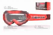 Очки кроссовые детские VEMAR VM-1018 красные / чистое стекло