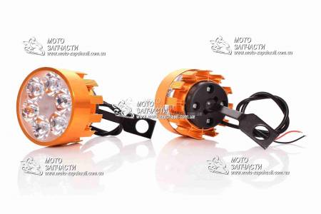 Фары доп LED 6 диодов пара под зеркала XH золото Фары доп LED 6 диодов пара под зеркала XH золото