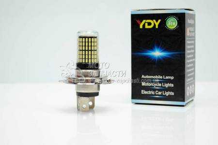 Лампа фары LED ИЖ H4 9/18V 6000K 2 крист YDY