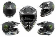 Шлем кроссовый HELMO CR188 Monster Energy черный мат