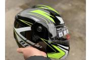 Шлем-трансформер с очками BLD №-157 черный с зелёным