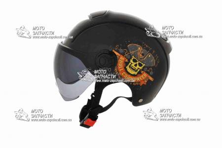 Шлем-полулицевой детский DAVID mod:310 SKULL черный