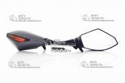 Зеркала мото + LED повороты XH-MOTO карбон mod:173