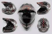 Шлем кроссовый LS-2 MX-433 Skull + визор черный