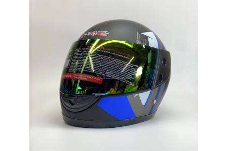 Шлем-интеграл F2 №-825 черно-синий/хамелеон
